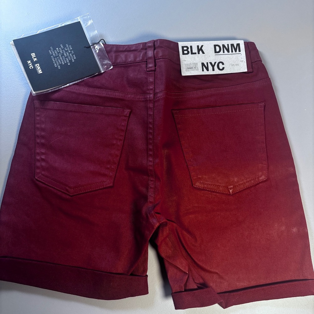 BLK DNM NYC Mahogany‎ Denim Shorts Womens 6 27 Made in USA NWT Stretch